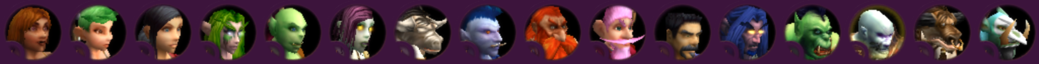 The 18 races and sexes as Classic Race Icons frames them